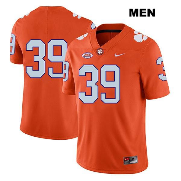 Men's Clemson Tigers #39 Aidan Swanson Stitched Orange Legend Authentic Nike No Name NCAA College Football Jersey FVH0446ED
